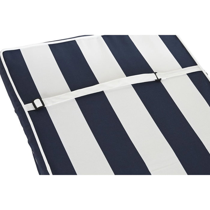 DKD Home Decor Cojín para Silla de Rayas Azul Marino y Blanco