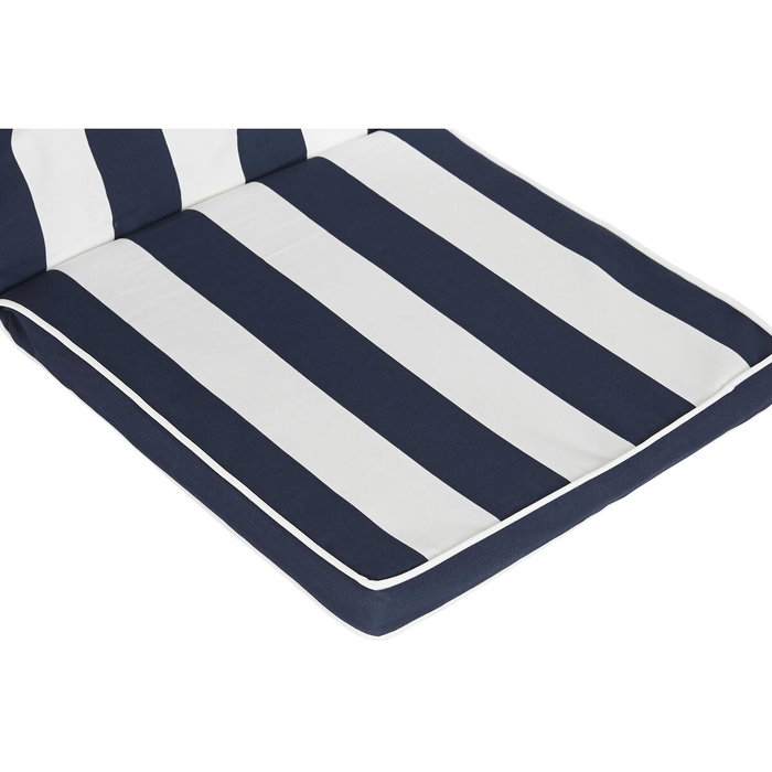 DKD Home Decor Cojín para Silla de Rayas Azul Marino y Blanco