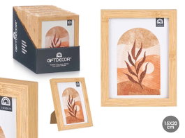 GIFTDECOR Portafotos Efecto Bambú 15x20 Marrón