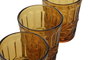 DKD Home Decor Set de 6 Vasos de Cristal Relieve Ámbar Classic Garbo 240ml