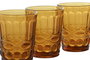 DKD Home Decor Set de 6 Vasos de Cristal Relieve Ámbar Classic Garbo 240ml