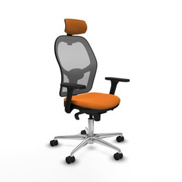 PIQUERAS Y CRESPO Silla de oficina Jorquera con mecanismo Sincro, Naranja y Gris
