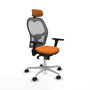 PIQUERAS Y CRESPO Silla de oficina Jorquera con mecanismo Sincro, Naranja y Gris