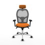 PIQUERAS Y CRESPO Silla de oficina Jorquera con mecanismo Sincro, Naranja y Gris