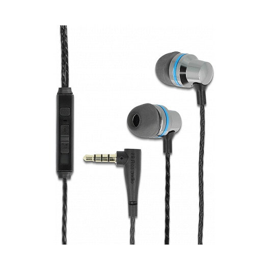DeLOCK Auriculares Intraaurales con Micrófono y Control de Volumen Gris DeLOCK Auriculares Intraaurales con Micrófono y Control de Volumen Gris