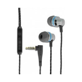 DeLOCK Auriculares Intrauriculares con Micrófono y Control de Volumen Gris