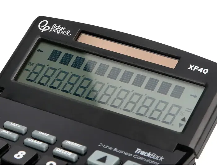 Liderpapel Calculadora Sobremesa XF40 12 Dígitos Solar y Pilas Negro 40% Reciclada 175x120x30 mm