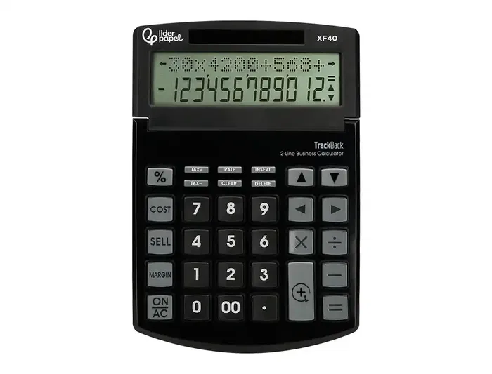 Liderpapel Calculadora Sobremesa XF40 12 Dígitos Solar y Pilas Negro 40% Reciclada 175x120x30 mm
