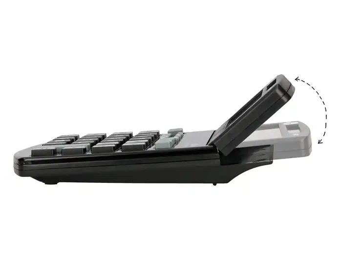 Liderpapel Calculadora Sobremesa XF40 12 Dígitos Solar y Pilas Negro 40% Reciclada 175x120x30 mm