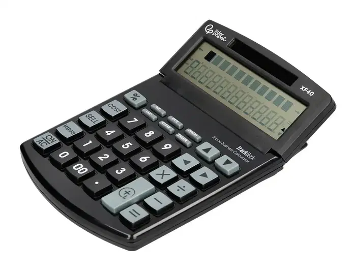 Liderpapel Calculadora Sobremesa XF40 12 Dígitos Solar y Pilas Negro 40% Reciclada 175x120x30 mm