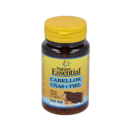 Nature Essential Suplemento Cabello Uñas y Piel 540mg - 60 Perlas con Zinc, Biotina y Vitaminas para Piel, Cabello y Uñas