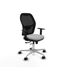 PIQUERAS Y CRESPO Silla de oficina Jorquera con mecanismo Sincro/Traslack Gris claro y Negro