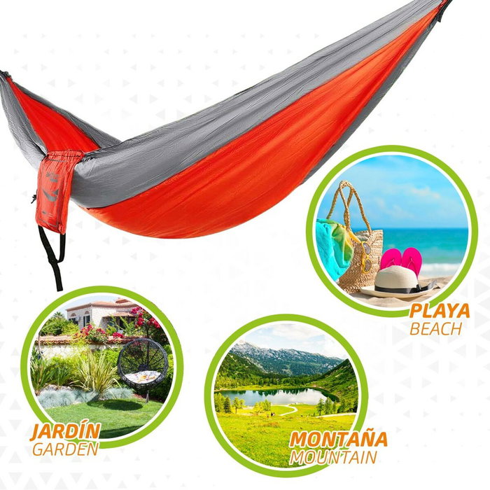 Aktive Hamaca colgante camping ultraligera con accesorios de montaje