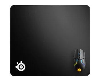 SteelSeries QcK Edge Large - Alfombrilla de ratón Gaming Tela, Bordes Rematados, Negro, 450x400mm (63823)