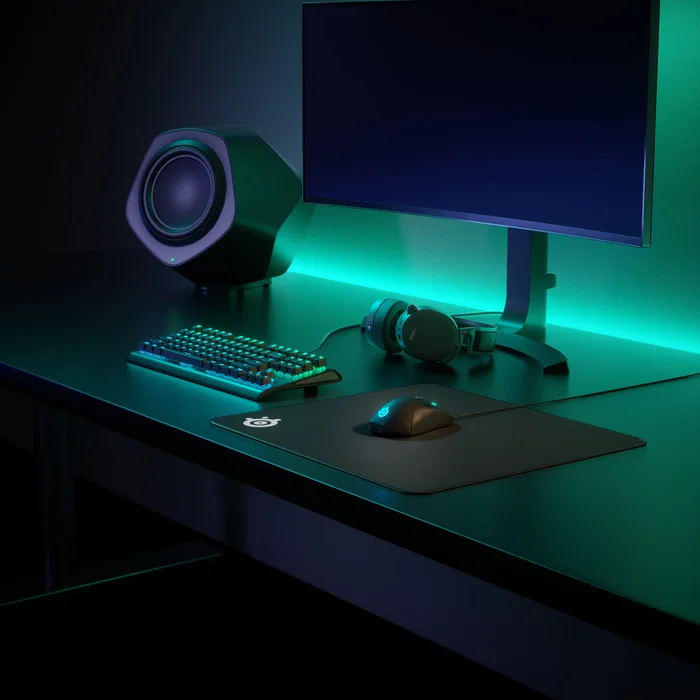 SteelSeries QcK Edge Large - Alfombrilla de ratón Gaming Tela, Bordes Rematados, Negro, 450x400mm (63823)