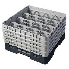 CAMBRO Cesta de lavado 16 comp. 5 alturas Negro