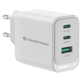 Conceptronic Cargador de pared ALTHEA21W65 65W 2x USB-C 1x USB-A Blanco