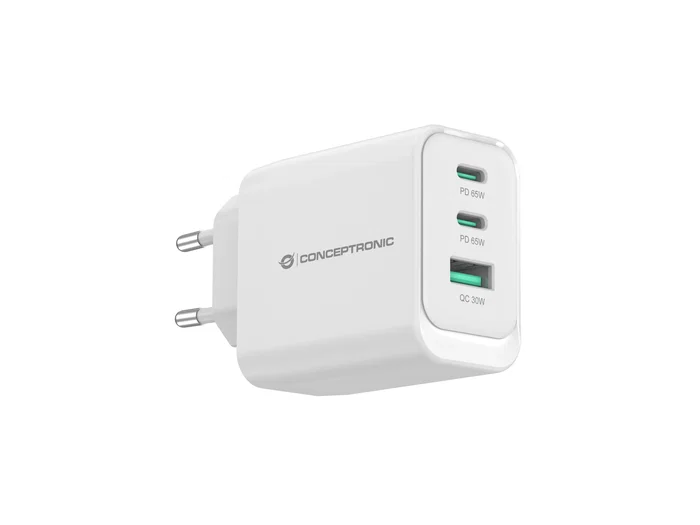Conceptronic ALTHEA21W65 Cargador de pared 65W 2x USB-C 1x USB-A Blanco Conceptronic ALTHEA21W65 Cargador de pared 65W 2x USB-C 1x USB-A Blanco