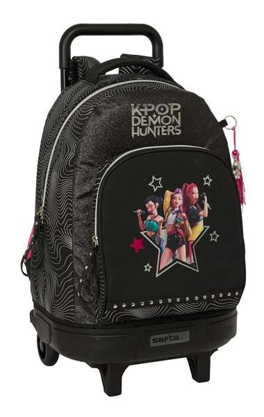 Safta Mochila Grande con Ruedas Extraíble K-Pop Demon Hunters 33x45x22cm