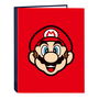 Carpeta de anillas Super Mario Mamma mia Rojo Azul marino A4 26.5 x 33 x 4 cm