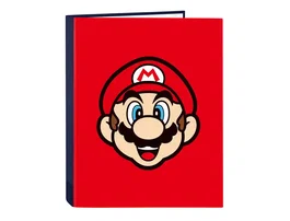Safta Carpeta de cartón Super Mario Mamma Mia 4 anillas