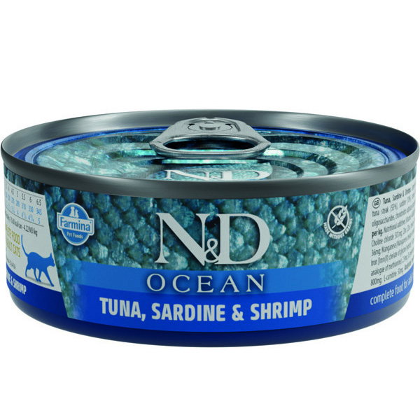 Nayeco N&D Cat Ocean Atún, Sardina & Gambas Adulto 70g (Pack 24 uds) Nayeco N&D Cat Ocean Atún, Sardina & Gambas Adulto 70g (Pack 24 uds)