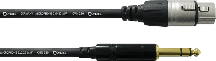 Cordial Cable de Audio XLR Hembra a Jack Estéreo Macho 1,5 M Cordial Cable de Audio XLR Hembra a Jack Estéreo Macho 1,5 M