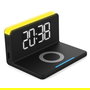 Terratec ChargeAir Reloj Despertador Digital con Puerto de Carga USB, Retroiluminación, Negro/Amarillo, 140x75x100 mm