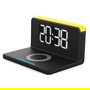 Terratec ChargeAir Reloj Despertador Digital con Puerto de Carga USB, Retroiluminación, Negro/Amarillo, 140x75x100 mm