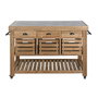 DKD Home Decor Isla de Cocina Abeto y Piedra Sinterizada 142x75x96