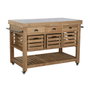 DKD Home Decor Isla de Cocina Abeto y Piedra Sinterizada 142x75x96
