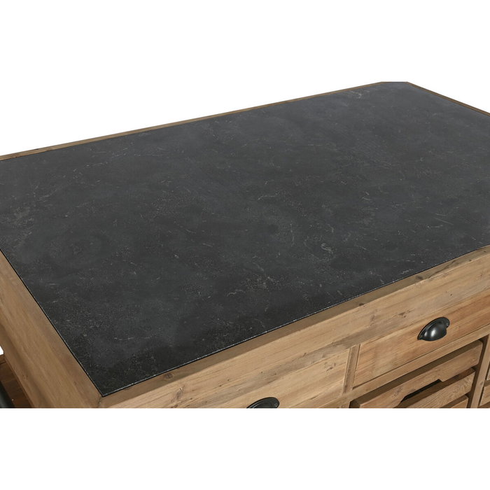 DKD Home Decor Isla de Cocina Abeto y Piedra Sinterizada 142x75x96
