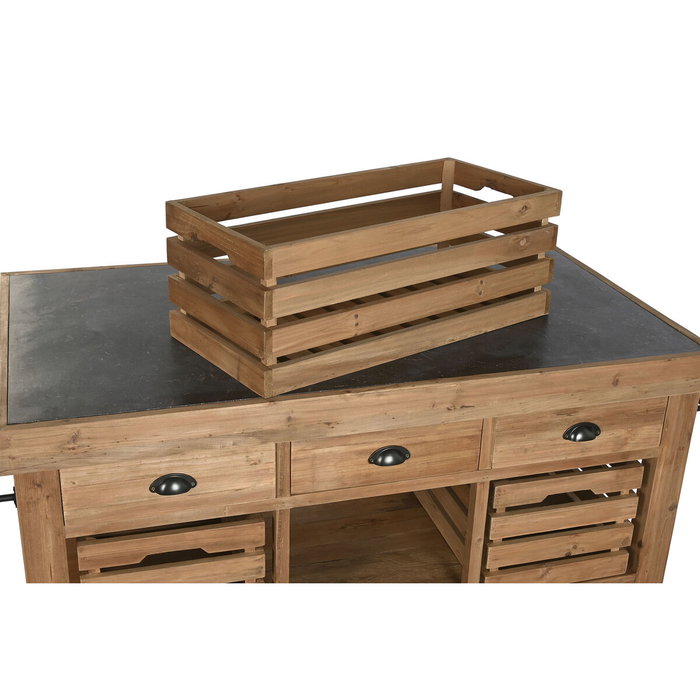 DKD Home Decor Isla de Cocina Abeto y Piedra Sinterizada 142x75x96