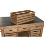 DKD Home Decor Isla de Cocina Abeto y Piedra Sinterizada 142x75x96