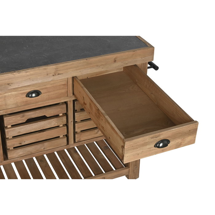 DKD Home Decor Isla de Cocina Abeto y Piedra Sinterizada 142x75x96