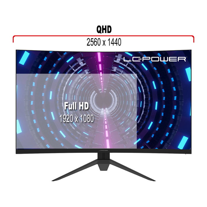 LC-Power Monitor Curvo Gaming 31.5" LC-M32-QHD-165-V2 - QHD 2560x1440, 165 Hz, 4 ms, VA, HDR400, Negro