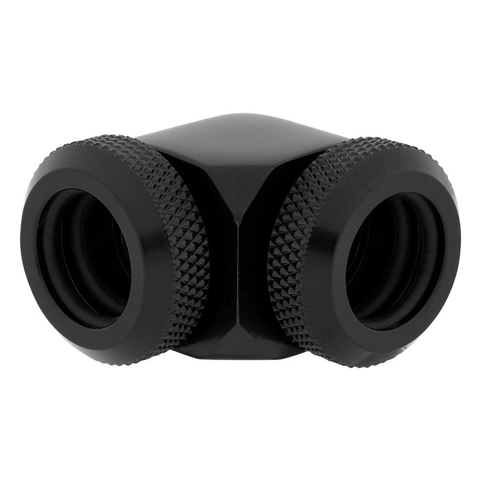 Corsair Hydro X Series XF Hardline Adapter 90 Degree 12mm AD to 12mm AD Black Pack de 2