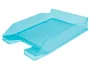 Q-connect Bandeja de Sobremesa de Plástico, Color Turquesa Transparente y Azul, Dimensiones 240x70x340 mm (370x270x210 mm)