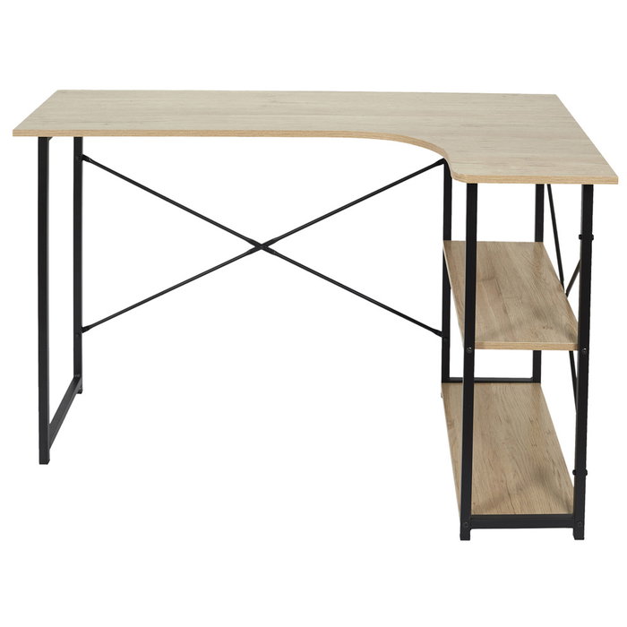 Home Deco Factory Escritorio Esquinero Job Negro Colección Industriel 120x74x74 cm