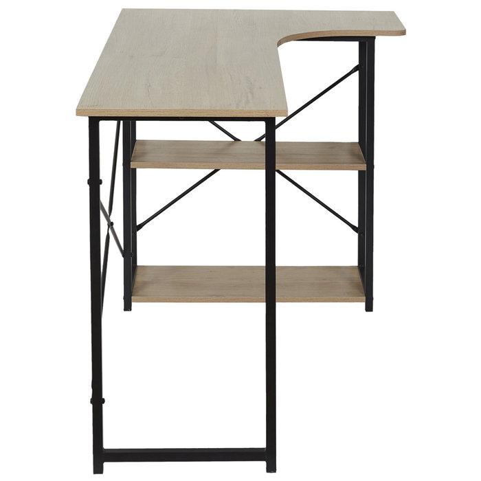 Home Deco Factory Escritorio Esquinero Job Negro Colección Industriel 120x74x74 cm