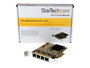 StarTech.com Adaptador de red PCI Express Gigabit Ethernet 4 puertos RJ45 10/100/1000 Mbps Tarjeta para servidores y estaciones de trabajo