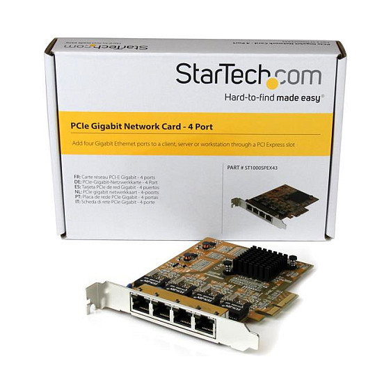StarTech.com Tarjeta de Red PCI Express Gigabit con 4 Puertos RJ45
