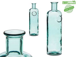 Botella Decorativa Vidrio Stamp 45 cm Transparente Cristal Reciclado Giftdecor 14x44x13 cm (Set de 4)