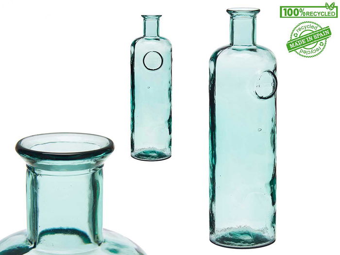 Botella Decorativa Vidrio Stamp 45 cm Transparente Cristal Reciclado Giftdecor 14x44x13 cm (Set de 4) Botella Decorativa Vidrio Stamp 45 cm Transparente Cristal Reciclado Giftdecor 14x44x13 cm (Set de 4)