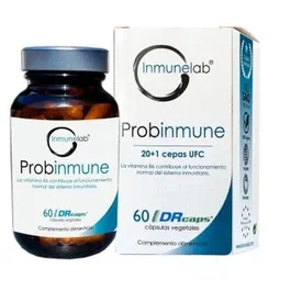 Inmunelab Probinmune 60 Cápsulas Simbiótico Probiótico con Vitamina B6 para Sistema Inmune y Salud Intestinal Vegano