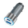LogiLink PA0252 Cargador USB Coche 36W 2 Puertos (USB-C PD + USB-A QC 3.0) para Encendedor 12V/24V, Gris