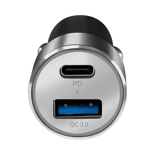 LogiLink PA0252 Cargador USB Coche 36W 2 Puertos (USB-C PD + USB-A QC 3.0) para Encendedor 12V/24V, Gris