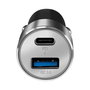 LogiLink PA0252 Cargador USB Coche 36W 2 Puertos (USB-C PD + USB-A QC 3.0) para Encendedor 12V/24V, Gris