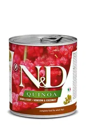 Farmina N&D Dog Quinoa Skin Coat Venado Alimento Húmedo para Perros Adultos Caja 6x285 gr