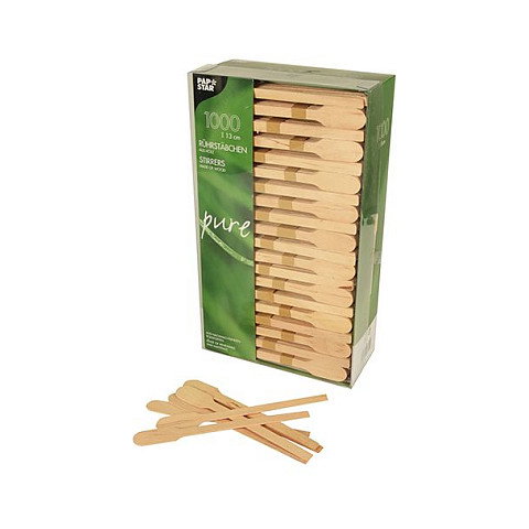 PAPSTAR Palillos de agitación desechables de madera, 1000 unidades PAPSTAR Palillos de agitación desechables de madera, 1000 unidades